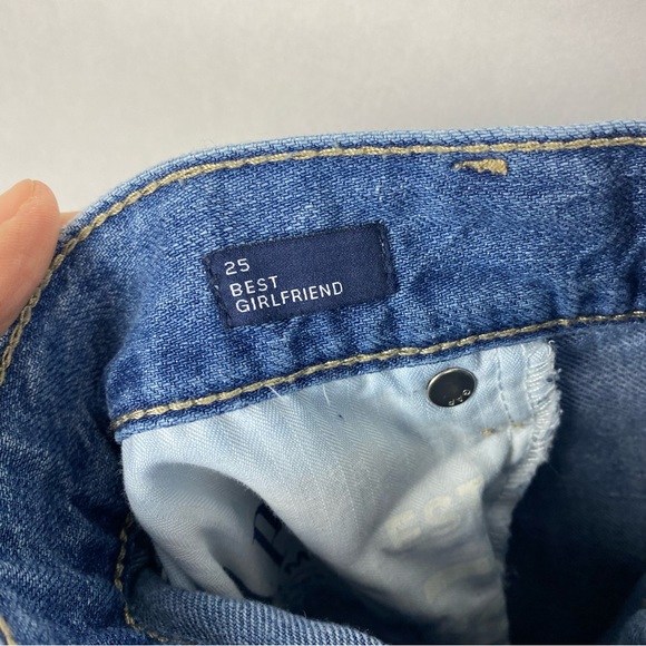 Gap Denim Womens Best Girlfriend Jeans Straight Leg Distressed Size 25 Linen - Picture 5 of 7